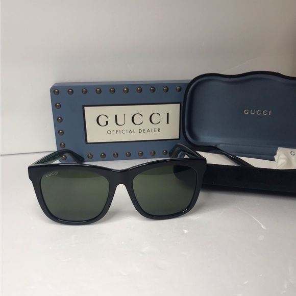 💯 - New Authentic Gucci GG0057SK 002 56 GG0057SK Unisex Sunglasses - Picture 9 of 15